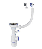 ВП 7089 Сифон"Элит"с нержчашкой д.112мм,отв.для СМ квад. и круг.перел.(31/2-40мм)