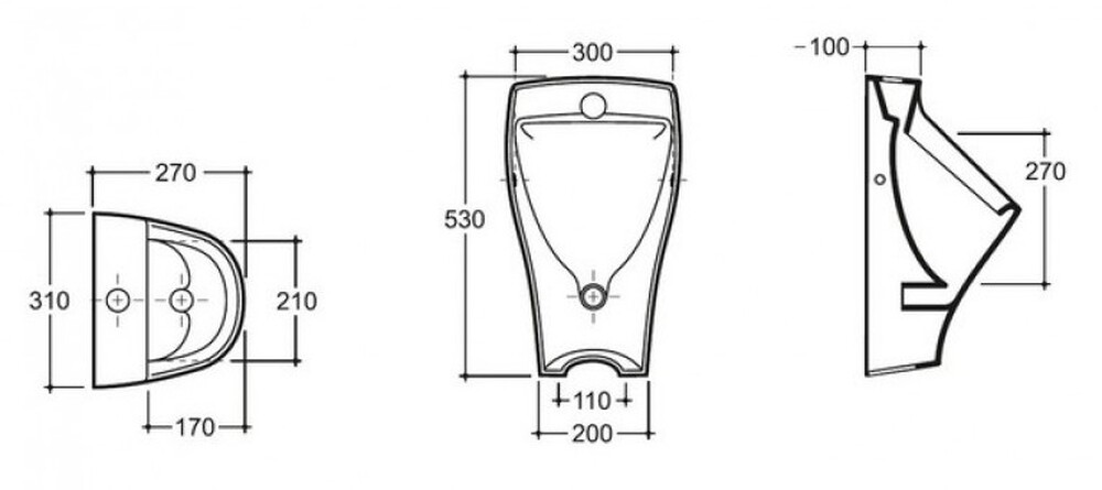 Писсуар "ЛАГО" Antivandal с сенсором КЕРАМИН (Автоматический слив) КЕРАМИН 464744