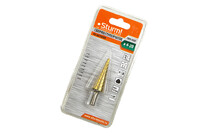 1055-S420К Сверло ступенчатое по металлу 4-20мм шаг 2мм HSS+TIN прямое Sturm!