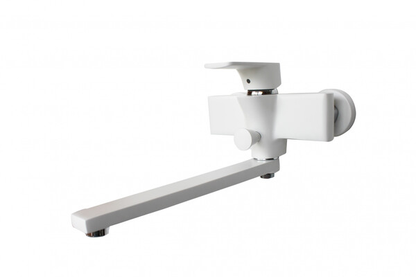 DA1433326 Смеситель д/ванны 38,5к D&K  однорычажный, белый-матовый