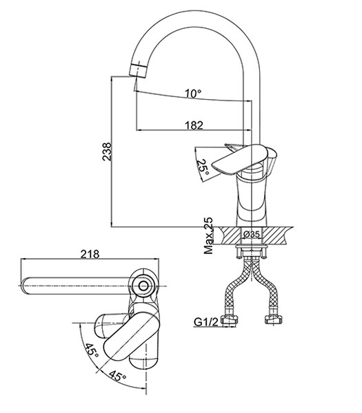 DA1032401 Смеситель для кухни