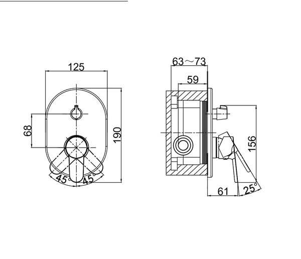 DA1394801 Встраиваемый смеситель для ванны