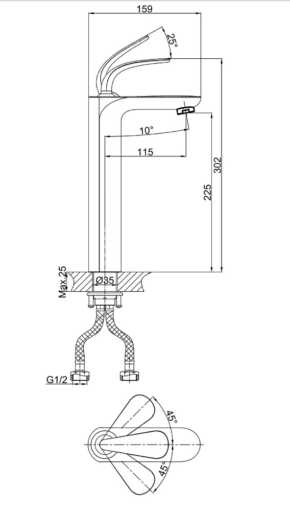 DA1022041 Смеситель для раковины