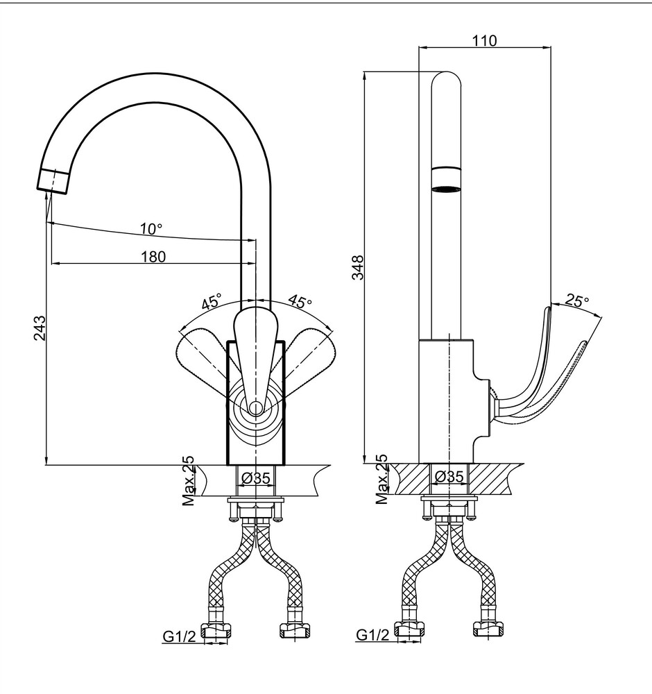 DA1022441 Смеситель для кухни