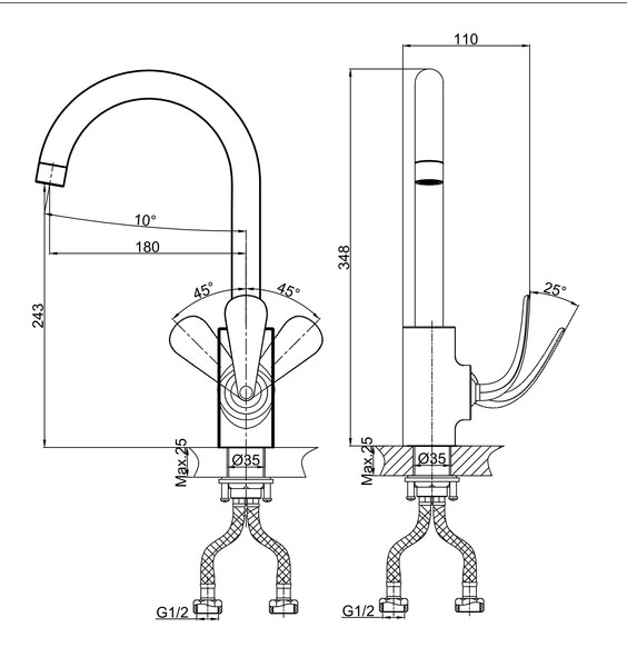 DA1022441 Смеситель для кухни