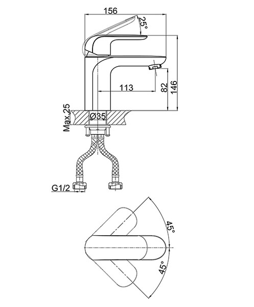 DA1022118 Смеситель для раковины, черный