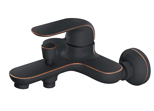 DA1023218 Смеситель для ванны с душем D&K Venice.Gondola короткий излив черный