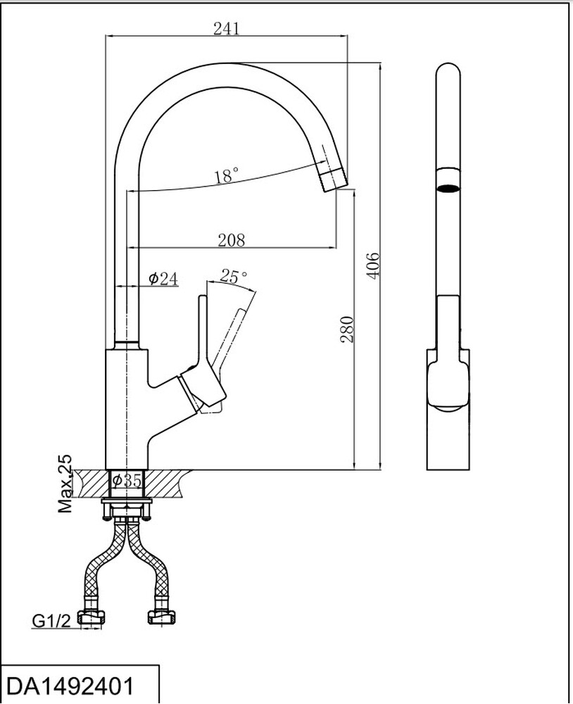 DA1492401 Смеситель для кухни