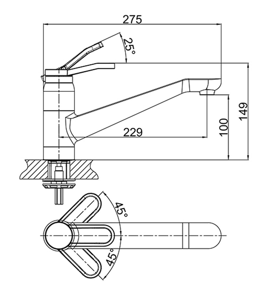 DA1062341 Смеситель для кухни