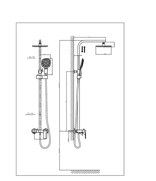 DA1433701A01 Душевая система 38,5к D&K лейка "Тропический душ" ХРОМ