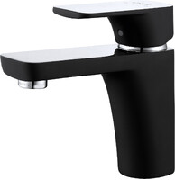 DA1432115 Смеситель д/раковины 38,5к D&K однорычажный, хром/черный