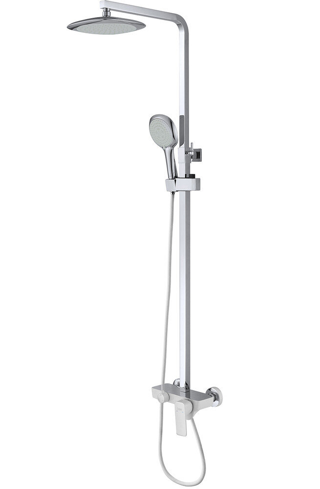 DA1433716A02 Душевая система 38,5к D&K лейка "Тропич. душ" БЕЛЫЙ+хром