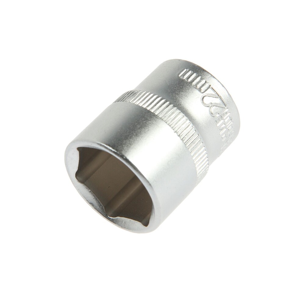 Головка торцевая шестигранная ТУНДРА, под квадрат 1/2", 22 мм, CrV 1123560
