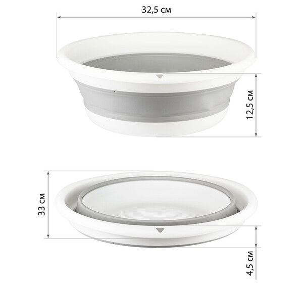 Таз складной ФЛЕКС 5,5л СМОКИ (М-Пластика) (2501)