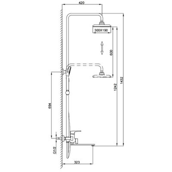 2471-6 Душевая система Frap d-35 (черный)