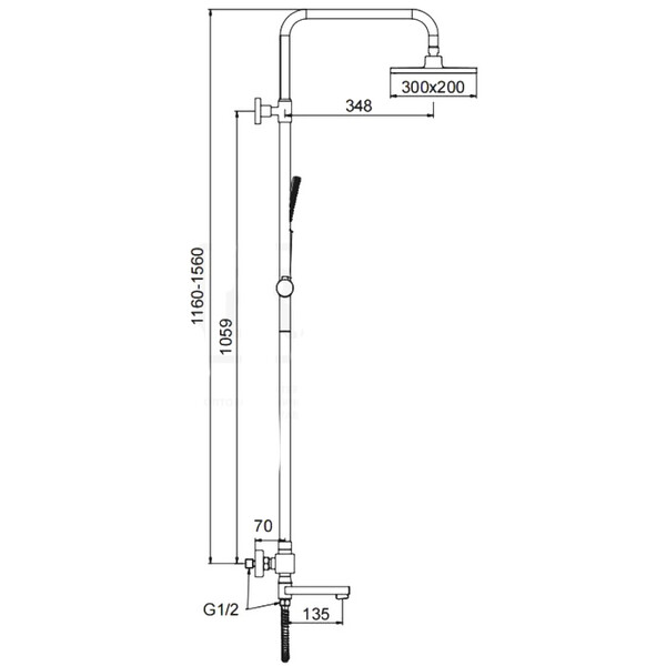 24007-6 Душевая система Frap с термосмесителем (черный)