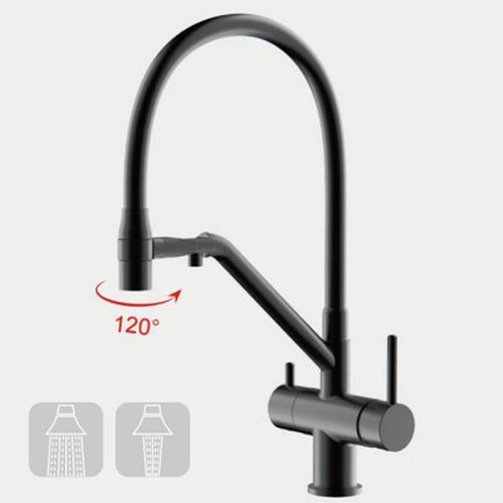 G4398-86 Смеситель Кухня GAPPO.с подключением фильтра питьевой воды (черный)
