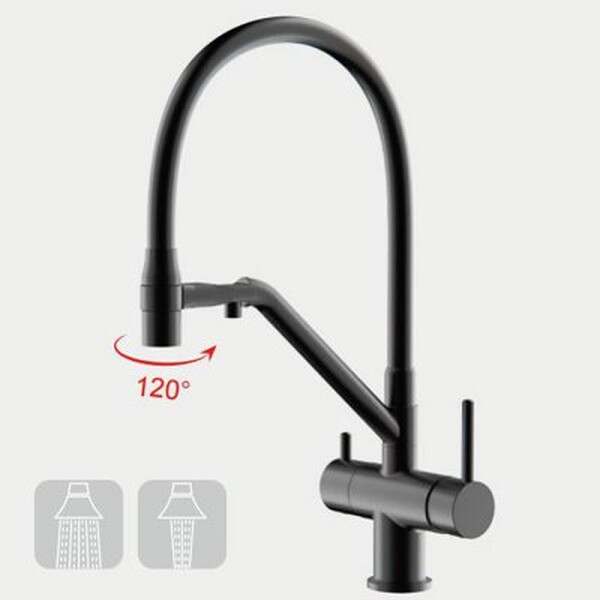 G4398-86 Смеситель Кухня GAPPO.с подключением фильтра питьевой воды (черный)