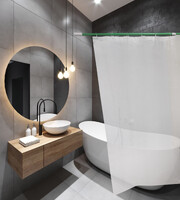 Штора д/ванн SANTREK HOME 180х180 PEVA 60050 с кольцами Прозрачный МАТОВЫЙ (П210)