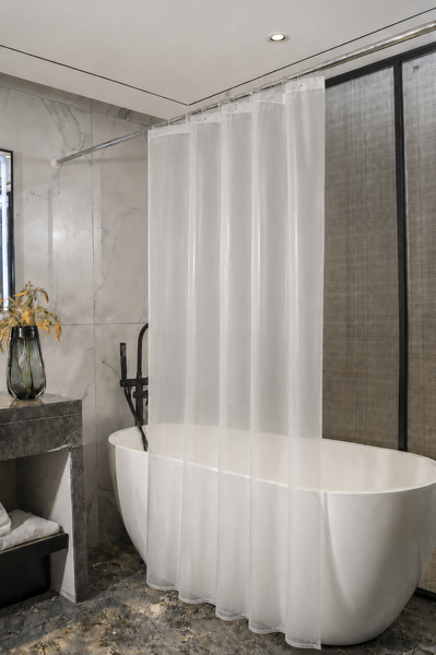 Штора д/ванн SANTREK HOME 180х180 PEVA 60050 с кольцами Прозрачный МАТОВЫЙ (П210)