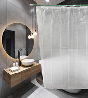 Штора д/ванн SANTREK HOME 180х180 PEVA 30002 с кольцами Прозрачный 3D (П215)