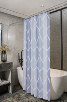 Штора д/ванн SANTREK HOME 180х180 ФОТОПРИНТ Polyester 20074 с кольцами Геометрическая печать (П212)