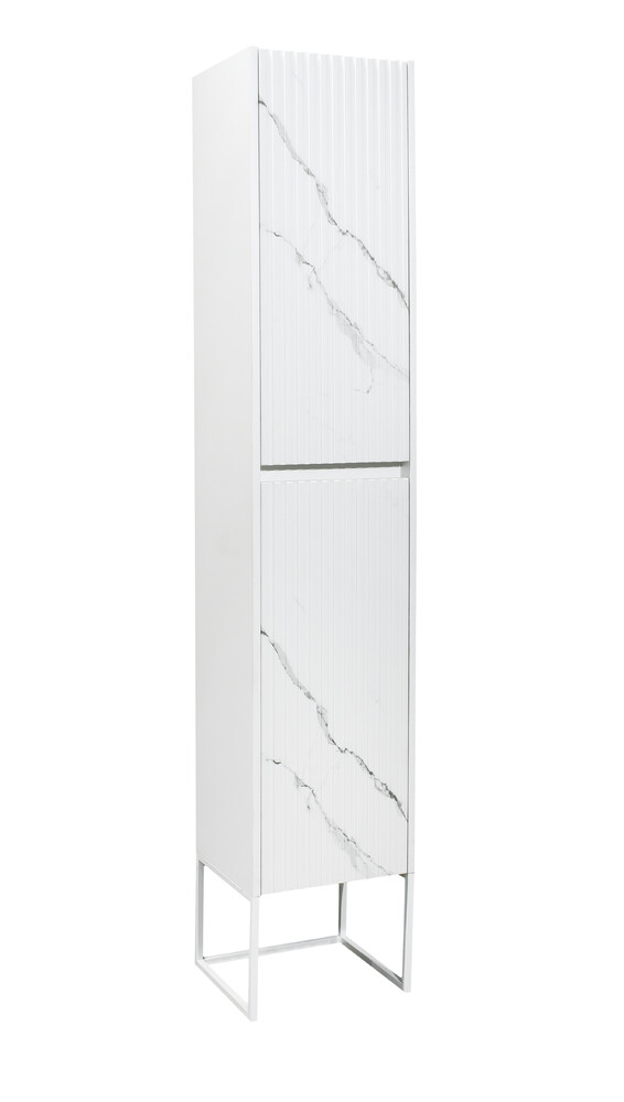 Пенал SANTREK HOME "АДЕЛАИДА Лофт" белый мрамор/белый, 2 двери, 350х1900х300