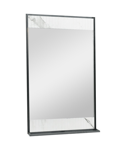 Зеркало SANTREK HOME "АДЕЛАИДА Лофт-60" белый мрамор/чёрный, 600х1000х120