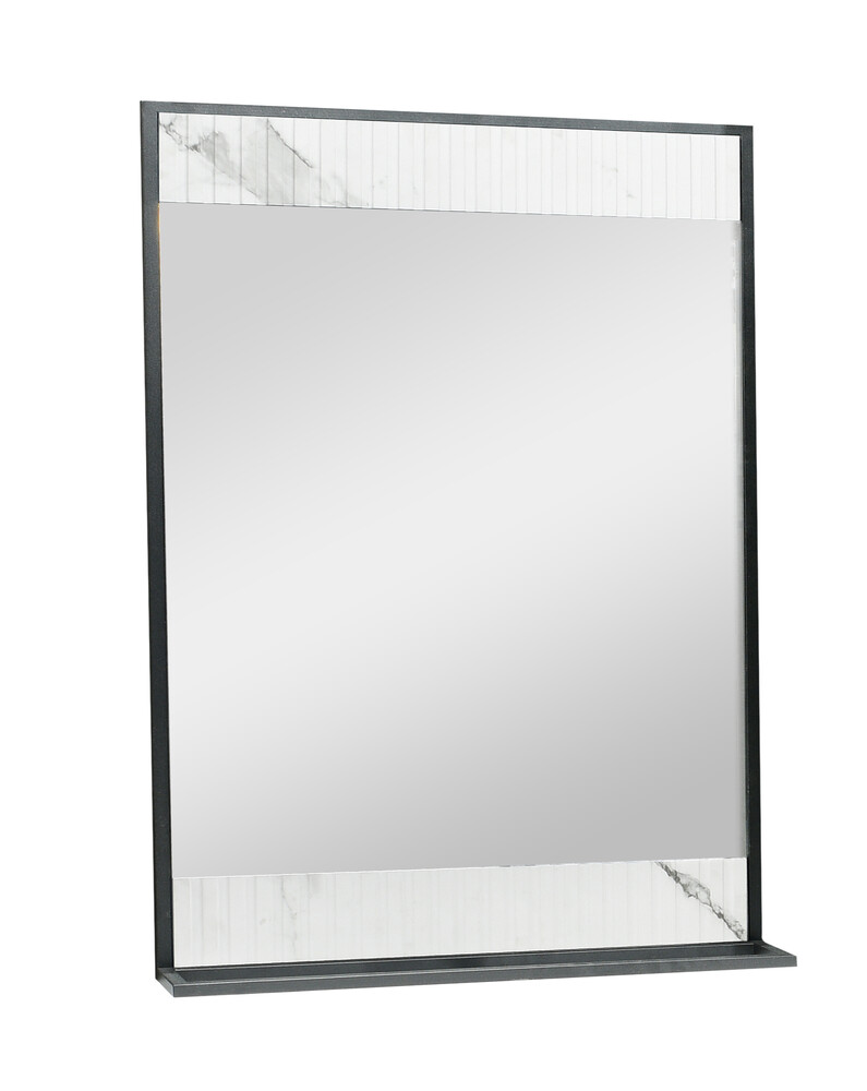 Зеркало SANTREK HOME "АДЕЛАИДА Лофт-80" белый мрамор/чёрный, 800х1000х120