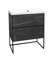 Подстолье SANTREK HOME "АДЕЛАИДА Лофт-60" 2 ящика темн.мрамор/антрацит под ум. "Paola Alba 600" 595х810х445