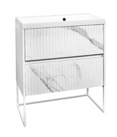 Подстолье SANTREK HOME "АДЕЛАИДА Лофт-60" 2 ящика бел.мрамор/белый под ум. "Paola Alba 600" 595х810х445