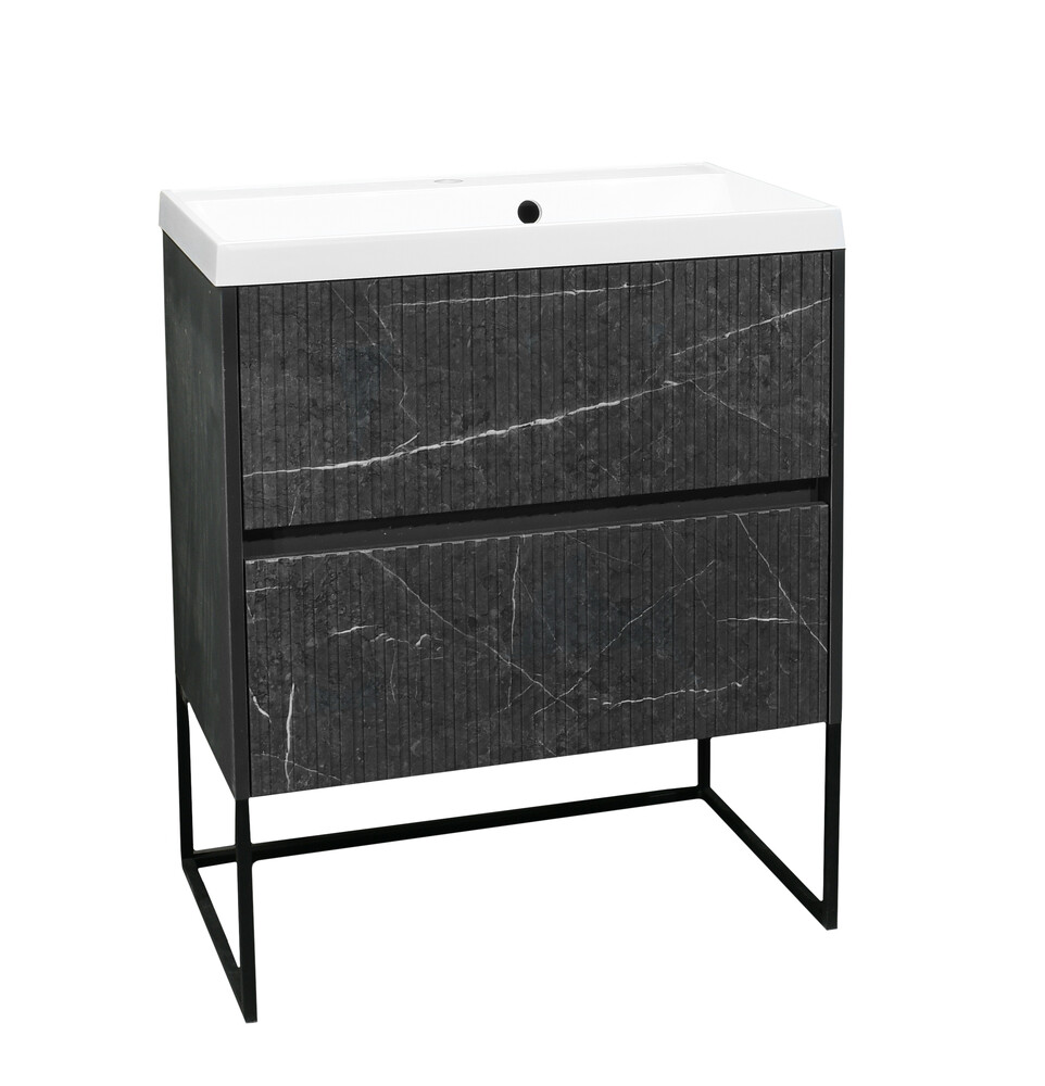 Подстолье SANTREK HOME "АДЕЛАИДА Лофт-70" 2 ящика темн.мрамор/антрацит под ум. "Paola Alba 700" 695х810х445