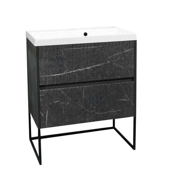 Подстолье SANTREK HOME "АДЕЛАИДА Лофт-70" 2 ящика темн.мрамор/антрацит под ум. "Paola Alba 700" 695х810х445