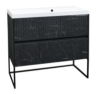 Подстолье SANTREK HOME "АДЕЛАИДА Лофт-80" 2 ящика 795х810х445 темн.мрамор/антрацит под ум. "Paola Alba 800"