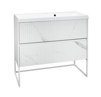 Подстолье SANTREK HOME "АДЕЛАИДА Лофт-80" 2 ящика бел.мрамор/белый под ум. "Paola Alba 800" 795х810х445