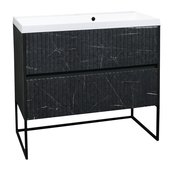 Подстолье SANTREK HOME "АДЕЛАИДА Лофт-90" 2 ящика темн.мрамор/антрацит под ум. "Paola Alba 900" 895х810х445