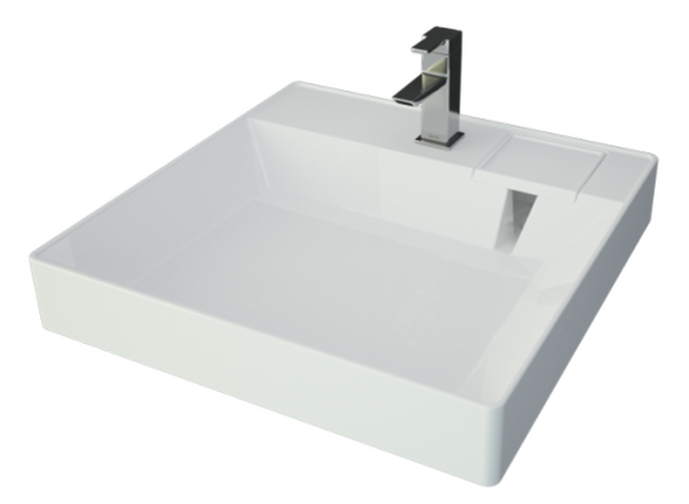 Умывальник "Cometa 55" (литьевой мрамор, 600х550) подвесной/над стиральной машиной