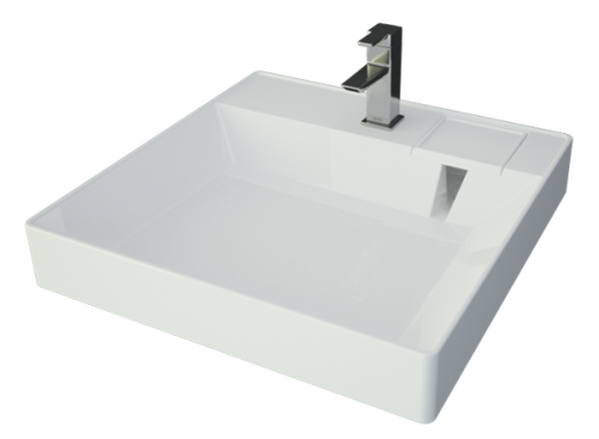 Умывальник "Cometa 55" (литьевой мрамор, 600х550) подвесной/над стиральной машиной