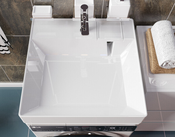 Умывальник "Cometa 55" (литьевой мрамор, 600х550) подвесной/над стиральной машиной