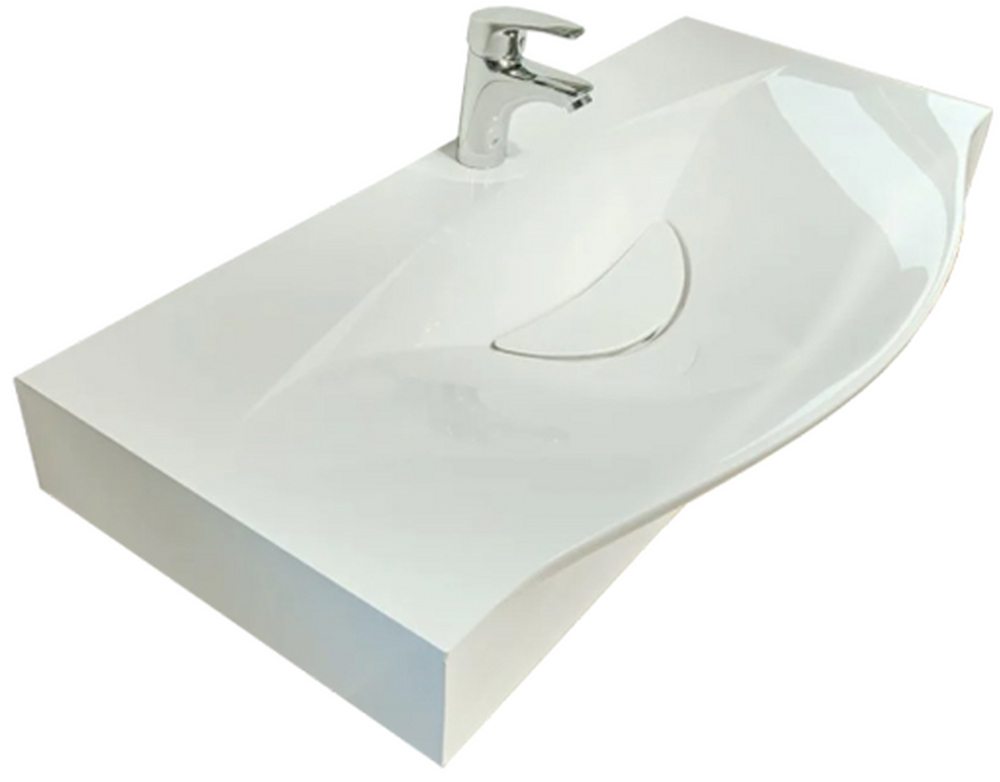 Умывальник "Line 100" (литьевой мрамор, 996х400х140) встраиваемый