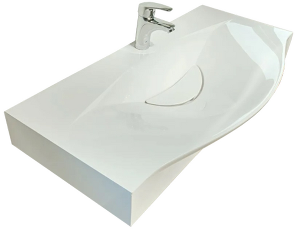 Умывальник "Line 100" (литьевой мрамор, 996х400х140) встраиваемый