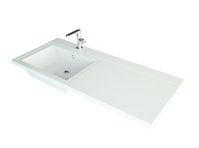 Умывальник "Cosmos 1100*480 LH" (литьевой мрамор, 1100х480) с комплектом кронштейнов левый встраиваемый