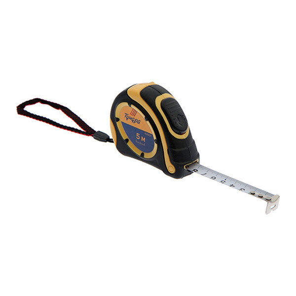 Рулетка ТУНДРА, двухкомпонентный корпус, автостоп, 5 м х 19 мм 1935521