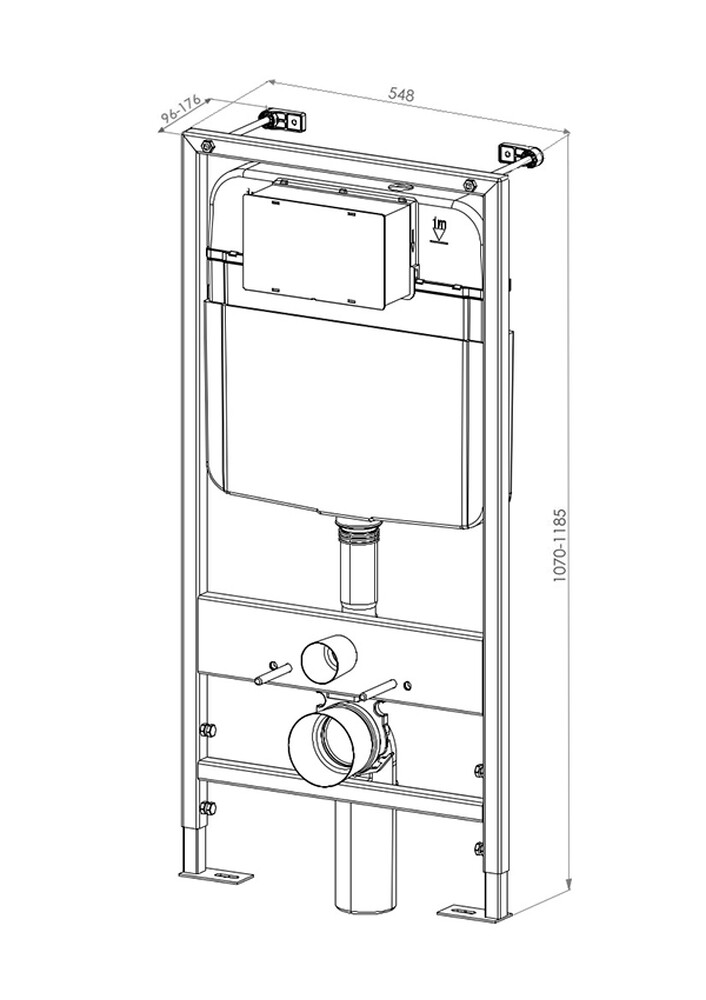  Инсталляция рамная скрытого монтажа D&K DI8055119, 550*100*1190мм, для подвесного унитаза, универсал