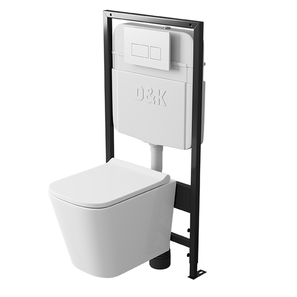  Инсталляция рамная скрытого монтажа D&K DI8055119, 550*100*1190мм, для подвесного унитаза, универсал