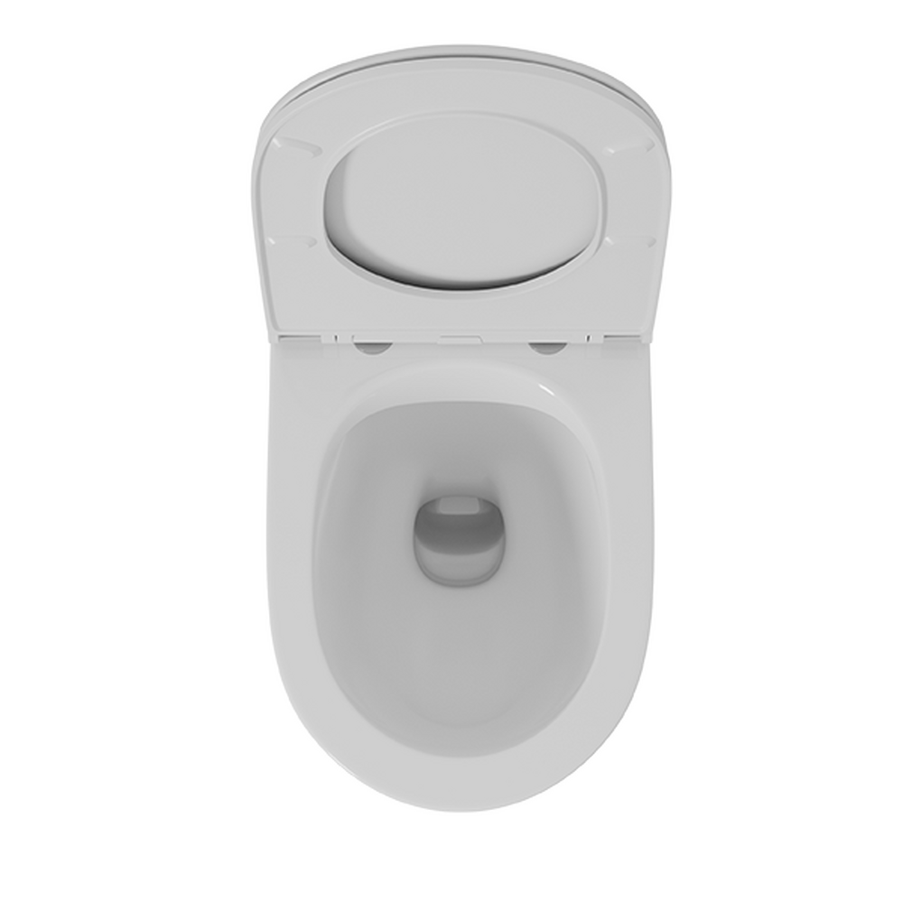 Унитаз подвесной безободковый D&K Matrix DT1396016, 490*370*360мм, сиденье микролифт, белый