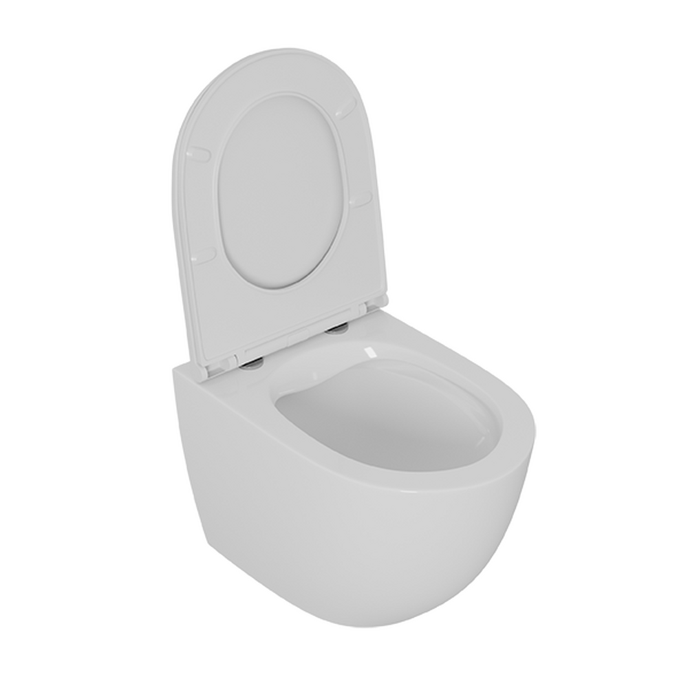 Унитаз подвесной безободковый D&K Matrix DT1396016, 490*370*360мм, сиденье микролифт, белый