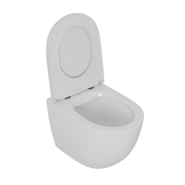 Унитаз подвесной безободковый D&K Matrix DT1396016, 490*370*360мм, сиденье микролифт, белый