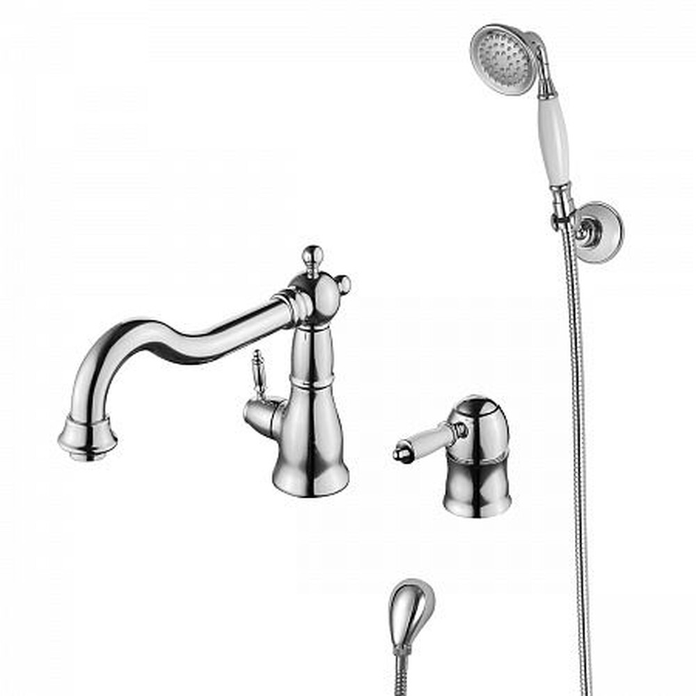 LM4847C Villa Смеситель для ванны встраиваемый, на 2 отверстия, с аксессуарами, хром LEMARK