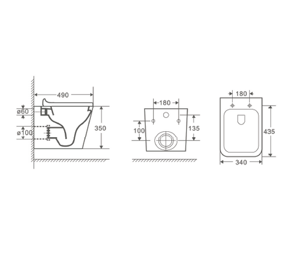 DS1431602 Комплект D&K Berlin  Унитаз DT1436016 бел. +Клавиша смыва DB1519016, бел +Инсталляция DI8055119